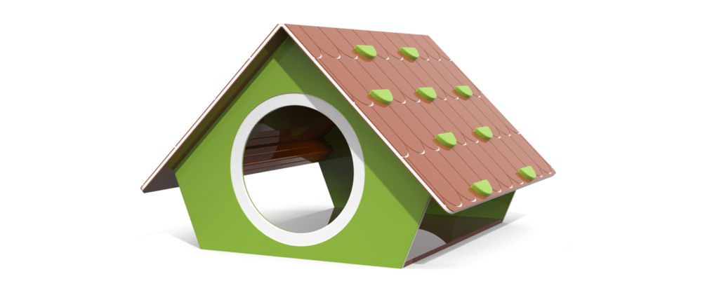 Cipì, casetta tipo nido degli uccellini, con tetto arrampicabile. struttura in alluminio e polietilene by Stileurbano