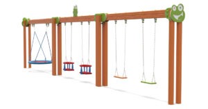 Frog Swing, altalena in alluminio con sagoma a forma di rana