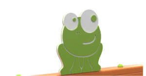 Frog Swing, altalena in alluminio con sagoma a forma di rana